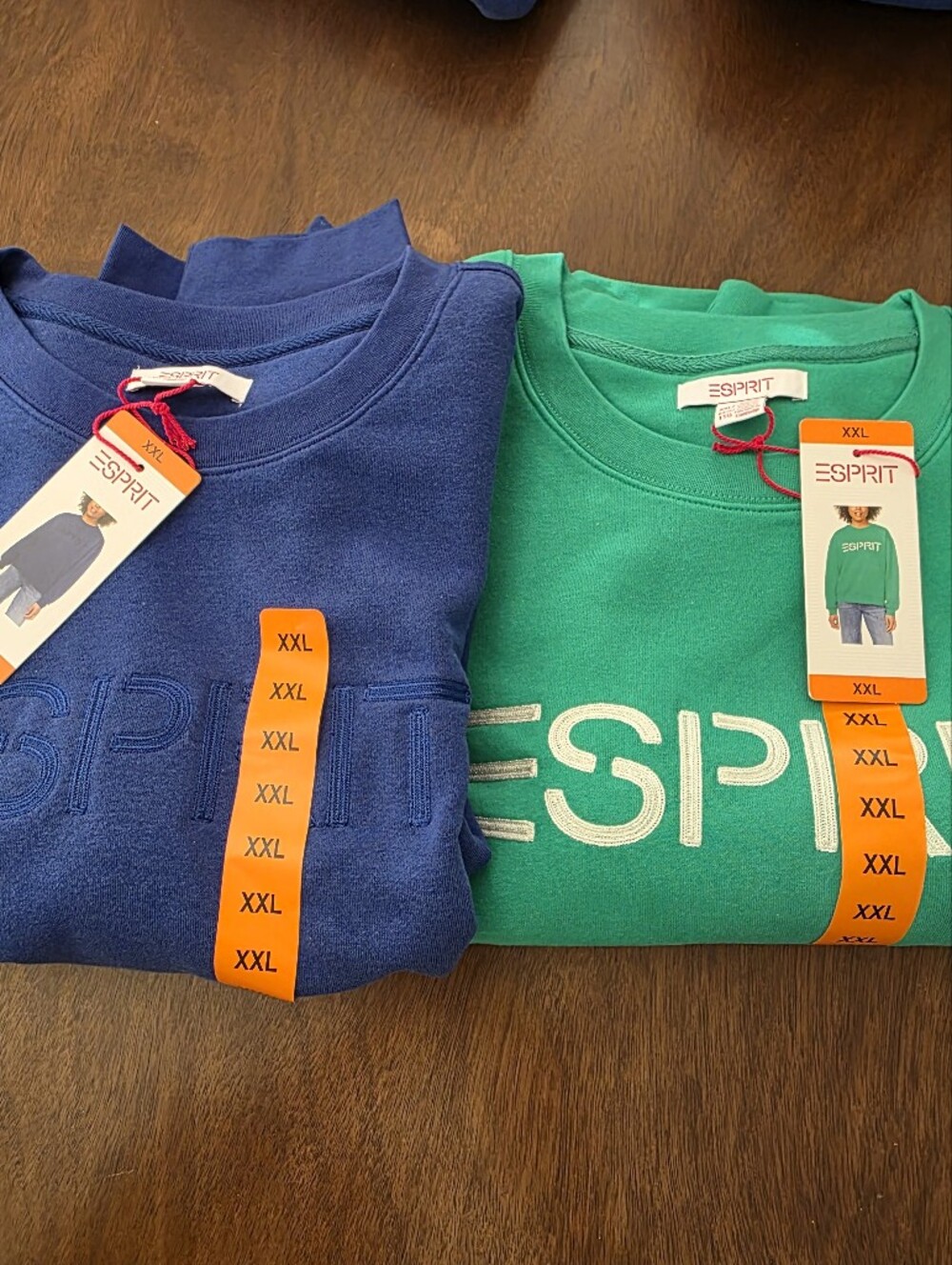 Esprit Women's Sweatshirt Set of 2 in Green & Blue XXL NEW NWT